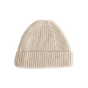 Mushie Chunky Knit Beanie - Beige - age 6-9 Months